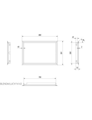 Ramka stalowa 45° do LUCY/14  LUCY/14/SLIM  LUCY/14/T  LUCY/PW/16/W