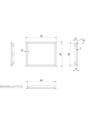Ramka stalowa 45° do LUCY/12  LUCY/12/SLIM  LUCY/12/T  LUCY/PW/12/W