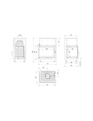 Kominek powietrzny żeliwny ZUZIA ECO lewy BS 12 kW fi 200 DECO