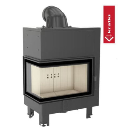 Kominek powietrzny stalowy KRATKI MBM BS 10 kW FI 200 gięta szyba