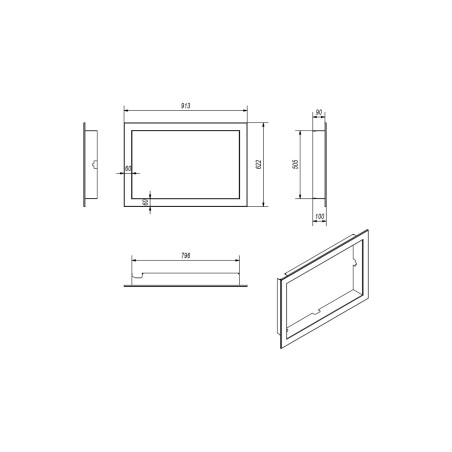 Ramka stalowa 90° do LUCY/14, LUCY/14/SLIM, LUCY/PW/16/W