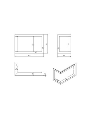 Ramka stalowa 90° do LUCY/14/L/BS  LUCY/14/SLIM/L/BS