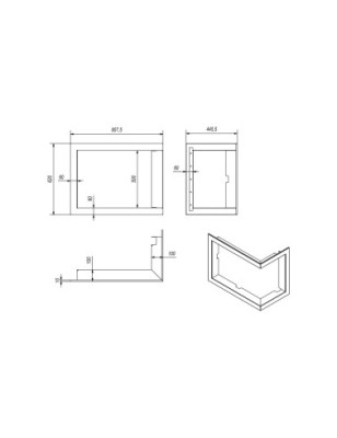 Ramka stalowa 90° do LUCY/12/P/BS  LUCY/12/SLIM/P/BS