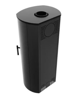 Piec stalowy koza FALCON W fi 150 10 kW wnęka na drewno