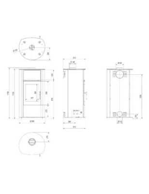 Piec stalowy koza EPSILON fi 150 8 kW
