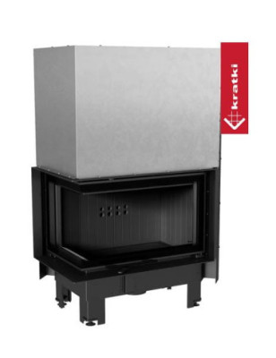 Kominek powietrzny KRATKI MBM BS 10 kW FI 200 Gilotyna czarne wyłożenie
