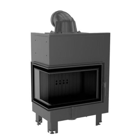 Kominek powietrzny KRATKI MBM BS 10 kW FI 200 gięta szyba czarne wyłożenie