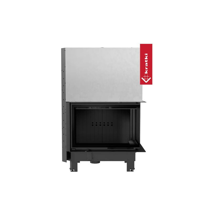 Kominek powietrzny KRATKI MBM BS 10 kW FI 200 Gilotyna gięta szyba czarne wyłożenie Kominek powietrzny KRATKI MBM BS 10 kW FI 200 Gilotyna gięta szyba czarne wyłożenie