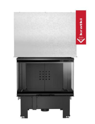 Kominek powietrzny stalowy KRATKI NBC 800/400 10 kW fi 200 Gilotyna czarne wyłożenie