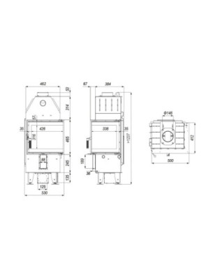 Wkład kominkowy kominek defro home intra xsm bl mini
