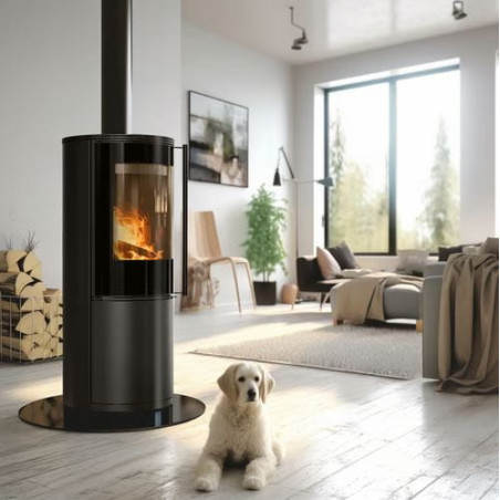 Piec stalowy SVEN fi 150 7 kW czarne wyłożenie