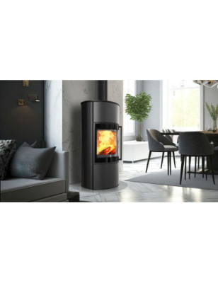Piec stalowy BJORN/W fi150 8 kW czarne wyłożenie