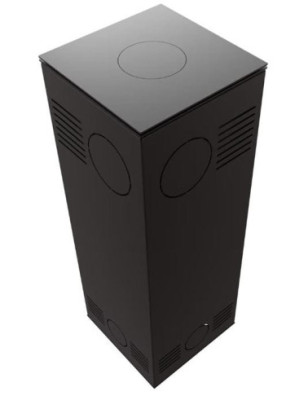 Piec stalowy koza TORA/S 8 kW fi 150 czarny panel szklany czarne wyłożenie