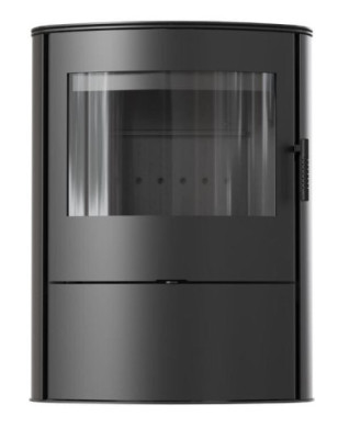 Piec stalowy koza AB/S/2/ROLLO Ø 150 8 kW czarne wyłożenie ZESTAW RUR