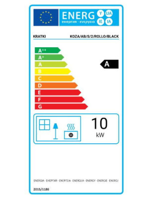 Piec stalowy koza AB/S/2/ROLLO Ø 150 8 kW czarne wyłożenie ZESTAW RUR