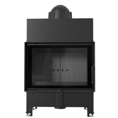 Kominek powietrzny wkład kominkowy FLOKI S BLACK 8 KW Ø 160 ZESTAW  MONTAŻOWY