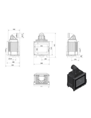 Kominek powietrzny żeliwny FRANEK DECO 10 KW fi 180