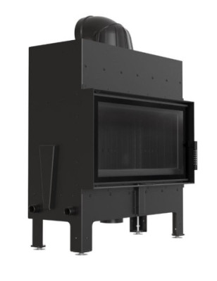 KOMINEK POWIETRZNY STALOWY PROSTY FLOKI L 10 KW FI 200 - CZARNE WYŁOŻENIE