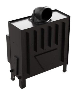 KOMINEK POWIETRZNY STALOWY PROSTY FLOKI L 10 KW FI 200 - CZARNE WYŁOŻENIE