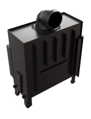 Kominek powietrzny wkład kominkowy FLOKI L LEWY BLACK 12KW  CAŁY ZESTAW Z RAMKĄ