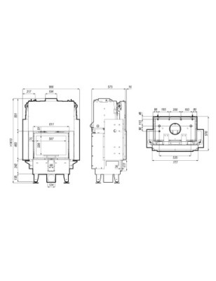 Kominek z płaszczem wodnym Defro Riva SM G Short 16 kW