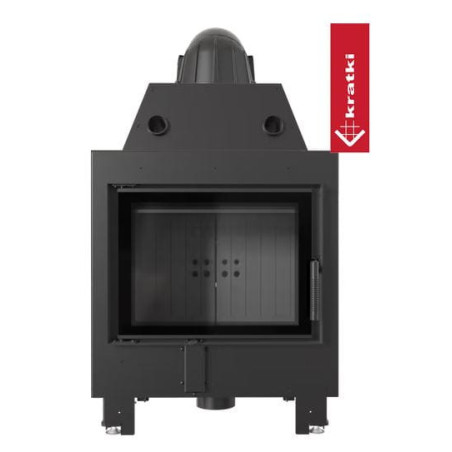 Kominek powietrzny stalowy KRATKI MBM 10 kW FI 200 czarne wyłożenie