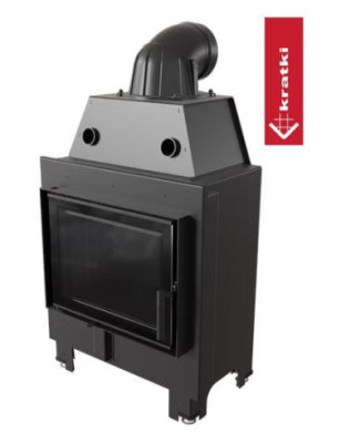 Kominek powietrzny stalowy KRATKI MBM 10 kW FI 200 czarne wyłożenie