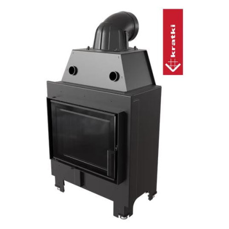 Kominek powietrzny stalowy KRATKI MBM 10 kW FI 200 czarne wyłożenie