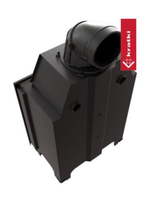 Kominek powietrzny stalowy KRATKI MBM 10 kW FI 200 czarne wyłożenie