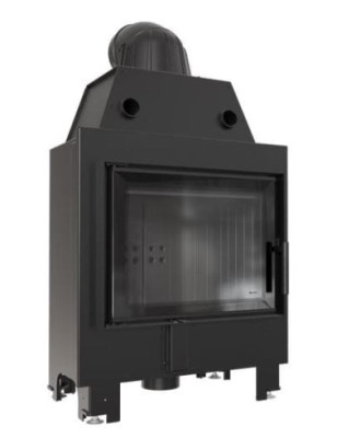 Kominek powietrzny stalowy KRATKI MBM 10 kW FI 200 czarne wyłożenie