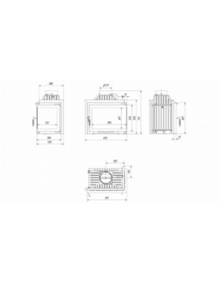 Kominek powietrzny żeliwny KRATKI SIMPLE prawy BS 8 kW ? 180