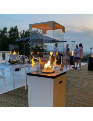 Ogrzewacz gazowy kominek ogrodowy na taras PATIO SLC biały +  POKROWIEC ??GRATIS ??