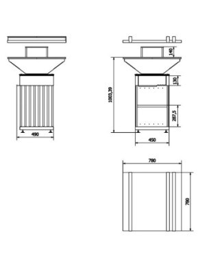 Palenisko QUADRUM z grillem vertical