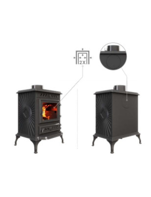Piec  żeliwny wolnostojący KAWMET KOZA P3 (7 4 kW) ECO
