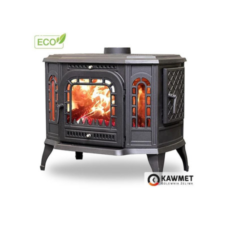 Piec wolnostojący żeliwny KAWMET P7 PB (10 5 kW) ECO z bocznym załadunkiem