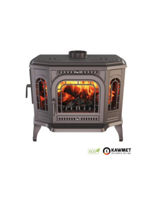 Piec wolnostojący KAWMET P7 (10,5 kW) CookTop LB ECO z załadunkiem bocznym i fajerkami do gotowania