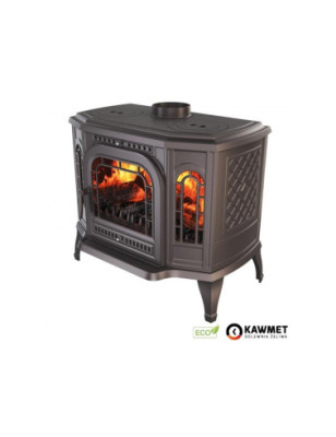 Piec wolnostojący KAWMET P7 (10 5 kW) CookTop LB ECO z załadunkiem bocznym i fajerkami do gotowania