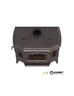 Piec wolnostojący KAWMET P7 (10 5 kW) CookTop LB ECO z załadunkiem bocznym i fajerkami do gotowania