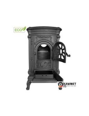 Piec żeliwny wolnostojący KAWMET KOZA P9 (8 kW) ECO bogato zdobiony z płytą grzewczą