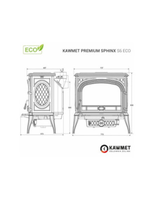 Piec wolnostojący KAWMET Premium SPHINX S6 ECO