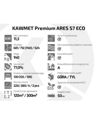 Piec wolnostojący KAWMET Premium ARES S7 ECO