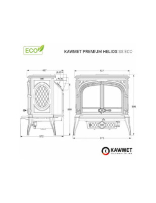 Piec wolnostojący KAWMET Premium HELIOS S8 ECO