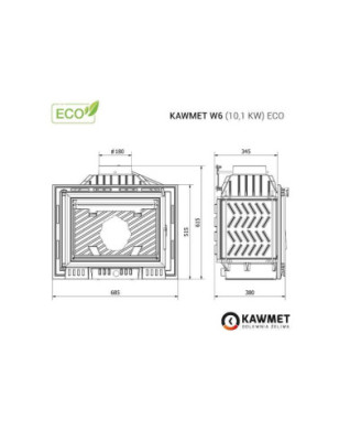 Wkład kominkowy żeliwny KAWMET W6 (10 1 kW) ECO