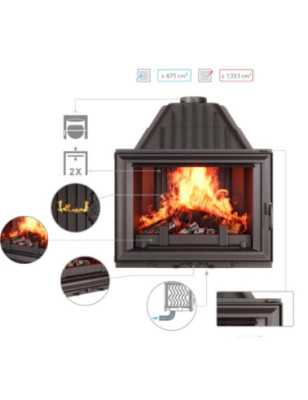 Wkład kominkowy żeliwny W8 (17 5 kW) ECO