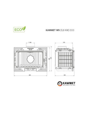 Wkład kominkowy żeliwny W9 (9 8 kW) ECO