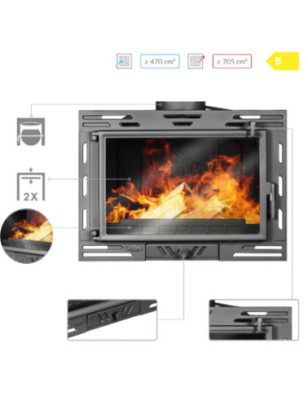 Wkład kominkowy żeliwny W9 (9 8 kW) ECO
