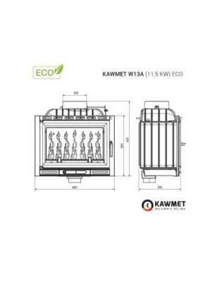 Wkład kominkowy żeliwny W13A (11 5 kW) ECO