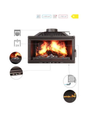 Wkład kominkowy żeliwny W15 (9 4 kW) ECO
