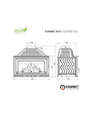 Wkład kominkowy żeliwny W15 (13 5 kW) ECO