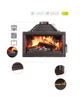 Wkład kominkowy żeliwny W15 (13 5 kW) ECO